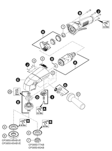 Figure 0 Diagram and Parts List for CP3850-60AB  Chicago Pneumatic Sander